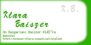 klara baiszer business card